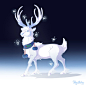 Dec 8 .Winter White Stag. by Mythka