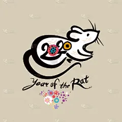 鼠年,贺卡,新年前夕,模板,白色,矢量,老鼠,日历,花
