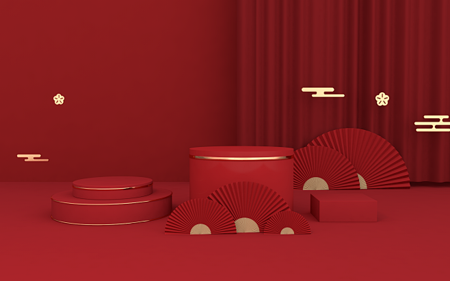 过年 春节 红色狂欢背景 1920x12...