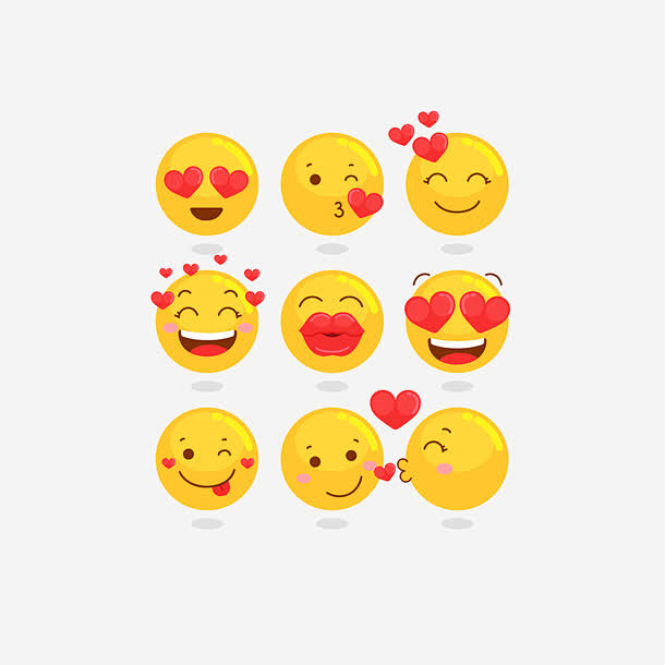 矢量EMOJI爱情笑脸表情包图宝宝 ht...