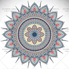 创意圆形异形民族风请柬名片卡片背景花纹图案 EPS矢量设计素材-淘宝网