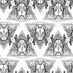 魔鬼,狐狸,插画,白色,亚洲,幻想,肖像,性格,装饰