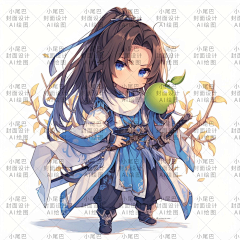 AI绘图小尾巴封面设计采集到AI绘图-Q版古代
