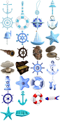 海洋主题灯塔大海船锚海星罗盘小船航海日装饰3D元素设计模板素材