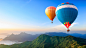 General 3840x2160 hot air balloons landscape nature mountains aerial view clouds sunset forest trees