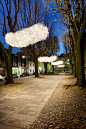 Clouds of Light for the City - Catellani & Smith #catellanismith #bergamo Nebula, Galaxies, Clouds, Ceiling Lights, Bergamo Italy, Smith, Piazza, Lighting Ideas, Temporary