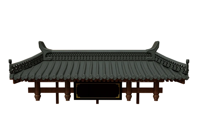 中国风古风古典屋檐木头房顶透明免抠PNG图案 PS设计素材元素 (85)-花瓣网