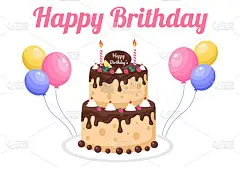 快乐生日派对庆祝插画气球，帽子，彩纸，礼物和蛋糕。制作卡片，请柬，相框和背景