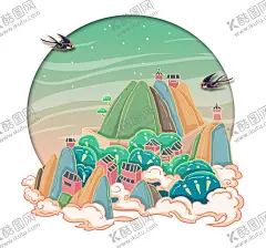手绘国潮山水 png图片 【酷图网】国潮山水插画,工笔画,古风插画,手绘古风,古风山水,中国风背景,山水背景,国潮背景,古风素材,复古国潮,复古国潮古风,山水,山,水,云,