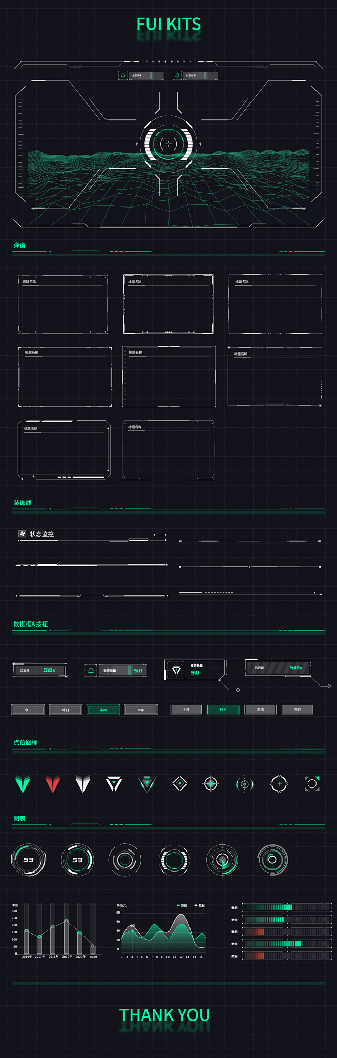 HUD/FUI风格组件合集