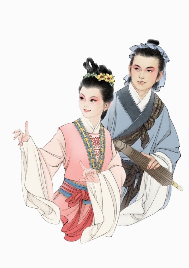 七夕树上的鸟儿成双对画邮票之前我一直分不清董永七仙女和牛郎织女