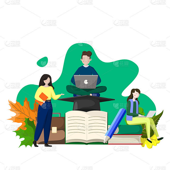 学童和学生做作业，概念意象-向量