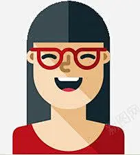 带红色眼镜的卡通人物女 创意素材