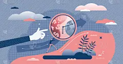 上传矢量图解。企业挑战扁平化小人物概念.
