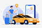 Taxi app concept illustration
