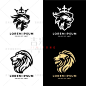 A0818狮子LOGO狮子头LOGO剪影黑白多彩标志EPS设计素材AI矢量图-tmall.com天猫
