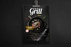 餐饮公司烧烤菜单传单海报模板素材下载Barbeque Menu-Flyer-设计口袋