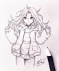 少女线描手稿