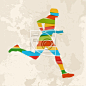 Vintage multicolor running man #当代艺术#