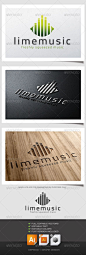 Lime Music Logo  #GraphicRiver         Logo of a lime equalizer. Can be used for many kind of project. Full vectors, this logo can be easily resize and colors can be changed to fit your colors project. Flat black version for print also included. The font 