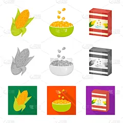 蔬菜,符号,农业,食品,成分,甜点心,农场,玉米,甜玉米,设计