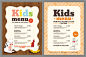 卡通幼儿园儿童餐厅食品快餐菜单菜谱卡片AI矢量设计素材 (4)