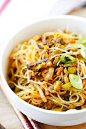 Pumpkin Rice Noodles - delicious rice noodles stir-fried with ground pork and pumpkin. This amazing Taiwanese noodles is very easy to make at home | rasamalaysia.com