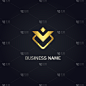 abstract v initial gold logo
