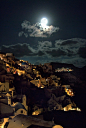 Moonlit Santorini, Greece