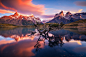 General 1500x1001 photography nature landscape morning sunlight calm mountains snowy peak lake reflection trees Torres del Paine Chile