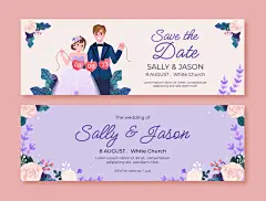 婚礼新郎新娘婚纱结婚典礼婚宴迎宾插画请柬邀请函海报ai设计素材-淘宝网