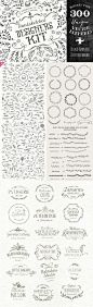 Ultimate Vector Elements Collection - logo templates, laurels, hand drawn look: 