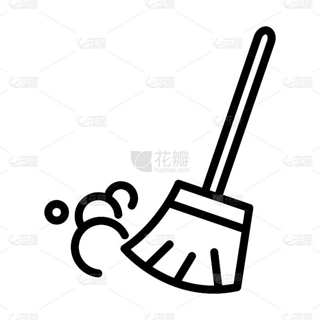 扫帚图标矢量标志模板插图