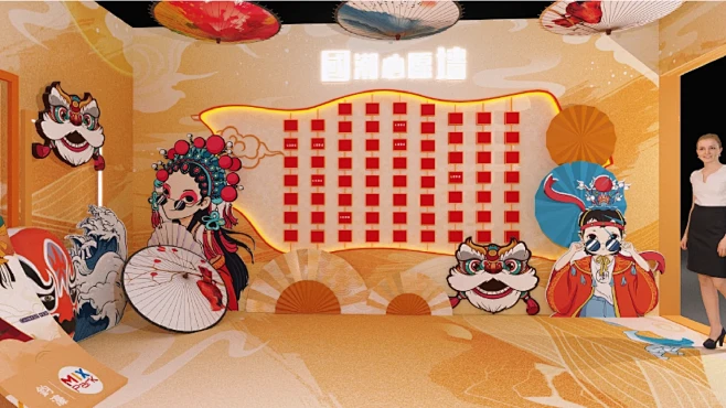 钧豪国潮中秋展览美陈分享展位美陈❗