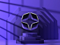 logo nft motion crypto podium Window shadow Diorama 3D modern (2)
