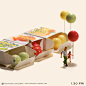 1.30 fri January 2015 Bubble gum balloon —— <br/>「あ！ちょっと！それまだ膨らませてないやつですよお客さん！」<br/>Tags: カラフル, 子供, 買い物, 食べ物