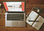 Macbook Air Screen MockUp : Use this photo-based mock-up to showcase your website or web based application with your signature in block-note...