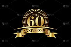 周年标志模板矢量设计生日庆祝,金婚标志与彩带.小册子、传单、杂志、小册子、海报、网站、邀请函或贺卡的
