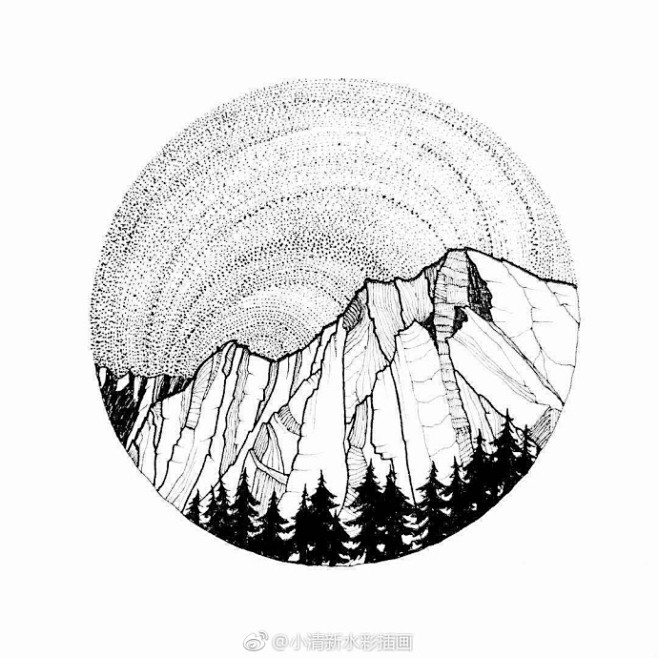 创意勾线笔黑白手绘小插画,太好看啦(ins:blackworknow) ​via @黑