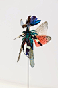 艺术家Cedric Laquieze用昆虫标本拼凑起来的“妖精新军”，这些与“朋克昆虫”的制作方法有些相似，只是用材不同

