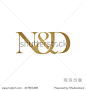 N&D Initial logo. Ampersand monogram golden logo