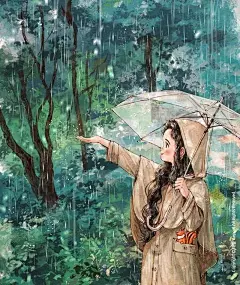 Aeppol｜森系女孩水彩插画