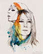 分享一组挪威艺术家Esra Røise笔下的时装插画～#求是爱设计#