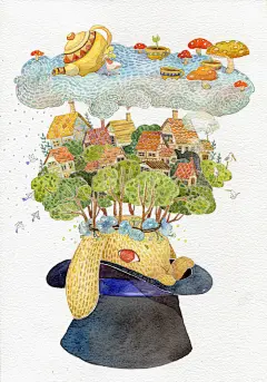 爱丽丝与仙境-冇小雨__涂鸦王国插画
