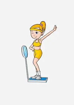 减肥美眉手绘免抠素材_新图网 https://ixintu.com AI 减肥 手绘 美眉