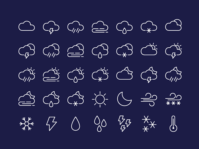 天气升水图标集