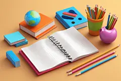 学习用品校园学习工具元素插画