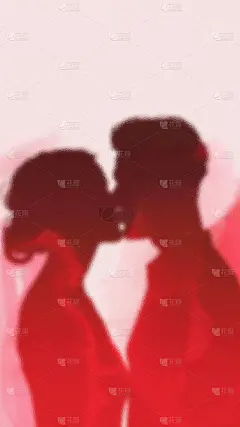 情人节通用520情人节特写情侣剪影背景图片