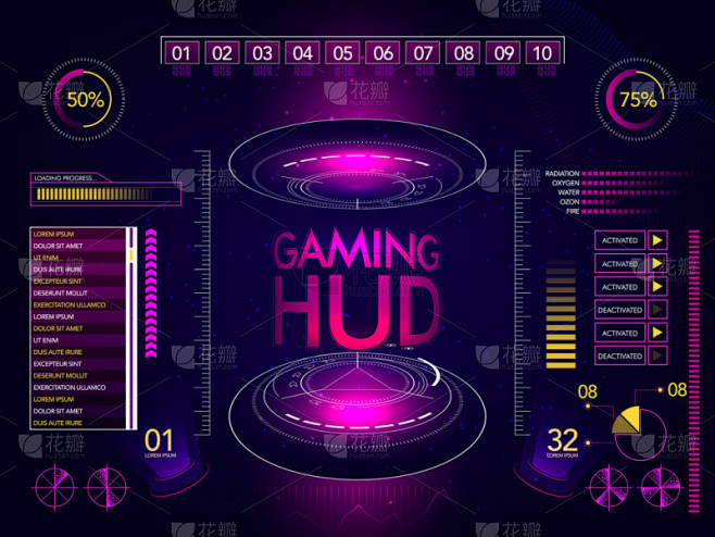 游戏 Hud 接口布局.