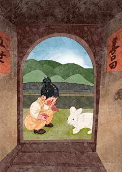 在土楼系列插画